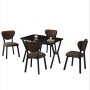 HANAH HOME Set Trpezarijski sto i 4 stolice Elma Brown Black - slika 4
