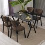 HANAH HOME Set Trpezarijski sto i 4 stolice Elma Brown Black - slika 1