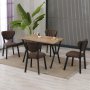 HANAH HOME Set Trpezarijski sto i 4 stolice Elma Brown Walnut - slika 2