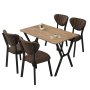 HANAH HOME Set Trpezarijski sto i 4 stolice Elma Brown Walnut - slika 3