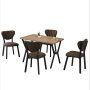 HANAH HOME Set Trpezarijski sto i 4 stolice Elma Brown Walnut - slika 4