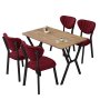 HANAH HOME Set Trpezarijski sto i 4 stolice Elma Burgundy Walnut - slika 3