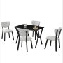 HANAH HOME Set Trpezarijski sto i 4 stolice Elma Cream Black - slika 4