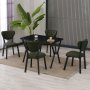 HANAH HOME Set Trpezarijski sto i 4 stolice Elma Green Black - slika 2