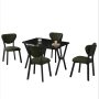 HANAH HOME Set Trpezarijski sto i 4 stolice Elma Green Black - slika 4