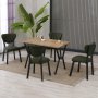 HANAH HOME Set Trpezarijski sto i 4 stolice Elma Green Walnut - slika 2
