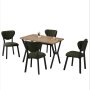 HANAH HOME Set Trpezarijski sto i 4 stolice Elma Green Walnut - slika 4