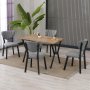 HANAH HOME Set Trpezarijski sto i 4 stolice Elma Grey Walnut - slika 2