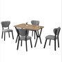 HANAH HOME Set Trpezarijski sto i 4 stolice Elma Grey Walnut - slika 4