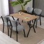 HANAH HOME Set Trpezarijski sto i 4 stolice Elma Grey Walnut - slika 1