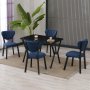 HANAH HOME Set Trpezarijski sto i 4 stolice Elma Navy Blue Black - slika 2