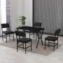 HANAH HOME Set Trpezarijski sto i 4 stolice Dubai Anthracite Black - slika 2