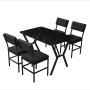 HANAH HOME Set Trpezarijski sto i 4 stolice Dubai Anthracite Black - slika 3