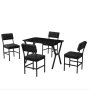 HANAH HOME Set Trpezarijski sto i 4 stolice Dubai Anthracite Black - slika 4