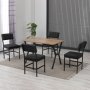 HANAH HOME Set Trpezarijski sto i 4 stolice Dubai Anthracite Walnut - slika 2
