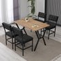 HANAH HOME Set Trpezarijski sto i 4 stolice Dubai Anthracite Walnut - slika 1