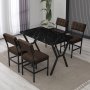 HANAH HOME Set Trpezarijski sto i 4 stolice Dubai Brown Black - slika 1