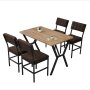 HANAH HOME Set Trpezarijski sto i 4 stolice Dubai Brown Walnut - slika 3