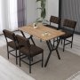 HANAH HOME Set Trpezarijski sto i 4 stolice Dubai Brown Walnut - slika 1
