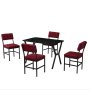 HANAH HOME Set Trpezarijski sto i 4 stolice Dubai Burgundy Black - slika 4