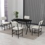 HANAH HOME Set Trpezarijski sto i 4 stolice Dubai Cream Black - slika 2