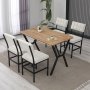 HANAH HOME Set Trpezarijski sto i 4 stolice Dubai Cream Walnut - slika 1