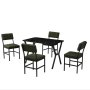 HANAH HOME Set Trpezarijski sto i 4 stolice Dubai Green Black - slika 4