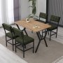 HANAH HOME Set Trpezarijski sto i 4 stolice Dubai Green Walnut - slika 1