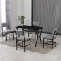 HANAH HOME Set Trpezarijski sto i 4 stolice Dubai Grey Black - slika 2