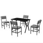 HANAH HOME Set Trpezarijski sto i 4 stolice Dubai Grey Black - slika 4