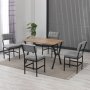 HANAH HOME Set Trpezarijski sto i 4 stolice Dubai Grey Walnut - slika 2
