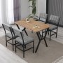HANAH HOME Set Trpezarijski sto i 4 stolice Dubai Grey Walnut - slika 1