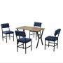 HANAH HOME Set Trpezarijski sto i 4 stolice Dubai Navy Blue Walnut - slika 4