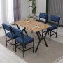 HANAH HOME Set Trpezarijski sto i 4 stolice Dubai Navy Blue Walnut - slika 1