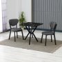 HANAH HOME Set Trpezarijski sto i 2 stolice Elma Anthracite Black - slika 1