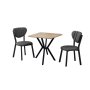 HANAH HOME Set Trpezarijski sto i 2 stolice Elma Anthracite Walnut - slika 2