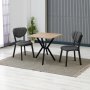 HANAH HOME Set Trpezarijski sto i 2 stolice Elma Anthracite Walnut - slika 1