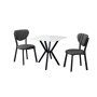 HANAH HOME Set Trpezarijski sto i 2 stolice Elma Anthracite White - slika 2