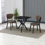 HANAH HOME Set Trpezarijski sto i 2 stolice Elma Brown Black - slika 1