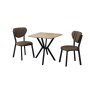 HANAH HOME Set Trpezarijski sto i 2 stolice Elma Brown Walnut - slika 2