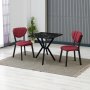 HANAH HOME Set Trpezarijski sto i 2 stolice Elma Burgundy Black - slika 1