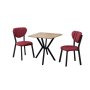 HANAH HOME Set Trpezarijski sto i 2 stolice Elma Burgundy Walnut - slika 2