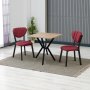 HANAH HOME Set Trpezarijski sto i 2 stolice Elma Burgundy Walnut - slika 1