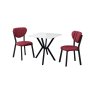 HANAH HOME Set Trpezarijski sto i 2 stolice Elma Burgundy White - slika 2