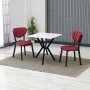 HANAH HOME Set Trpezarijski sto i 2 stolice Elma Burgundy White - slika 1