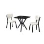 HANAH HOME Set Trpezarijski sto i 2 stolice Elma Cream Black - slika 2