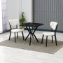 HANAH HOME Set Trpezarijski sto i 2 stolice Elma Cream Black - slika 1