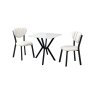HANAH HOME Set Trpezarijski sto i 2 stolice Elma Cream White - slika 2