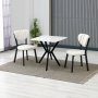 HANAH HOME Set Trpezarijski sto i 2 stolice Elma Cream White - slika 1