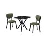 HANAH HOME Set Trpezarijski sto i 2 stolice Elma Green Black - slika 2